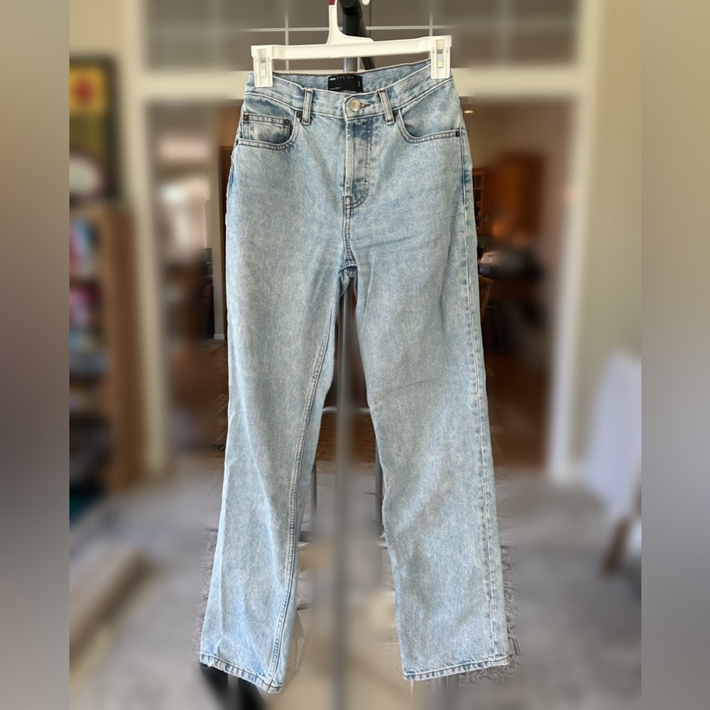 light blue straight leg jeans